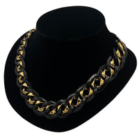Necklaces & PendantsVintage Napier Black and Gold Curb Link Necklace with Fold - Over Clasp