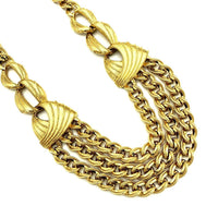 Vintage Napier Gold Chain Classic Layered Bib Necklace - 24 Wishes Vintage Jewelry