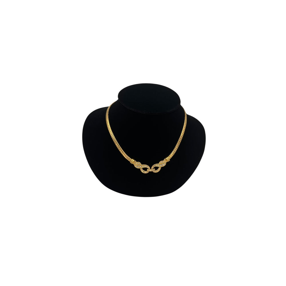 Necklaces & PendantsVintage Napier Gold Flat Curb Chain Rhinestone Necklace