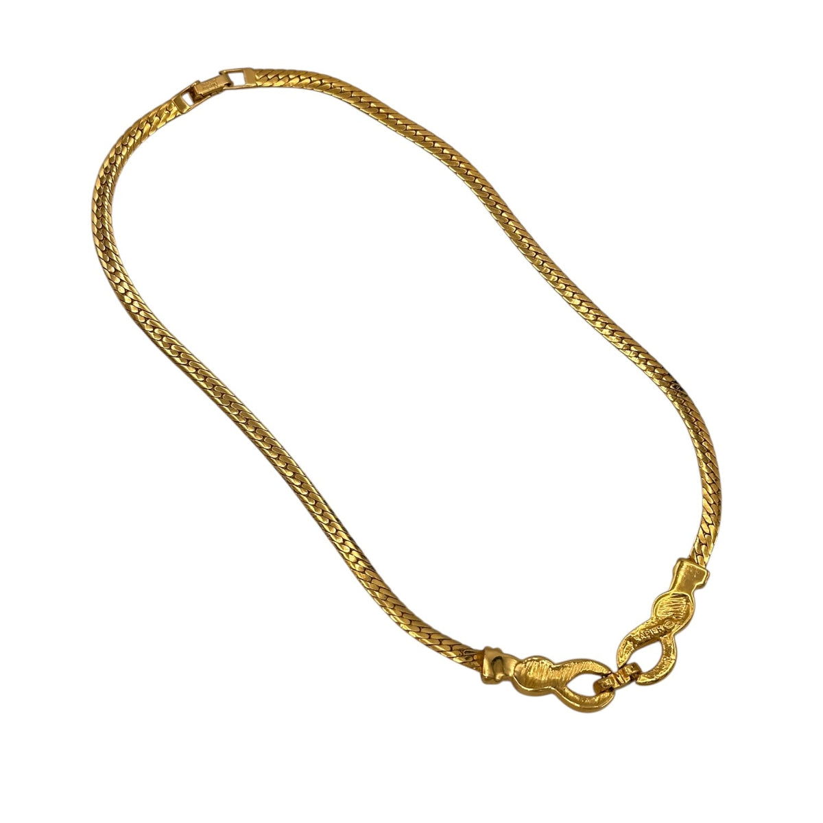 Necklaces & PendantsVintage Napier Gold Flat Curb Chain Rhinestone Necklace