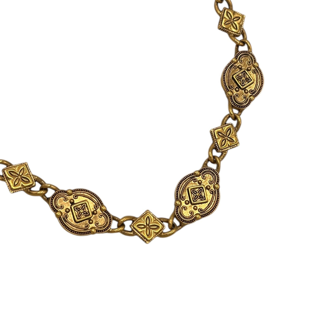 Necklaces & PendantsVintage Napier Gold Textured Linked Byzantium Style Statement Chain Necklace
