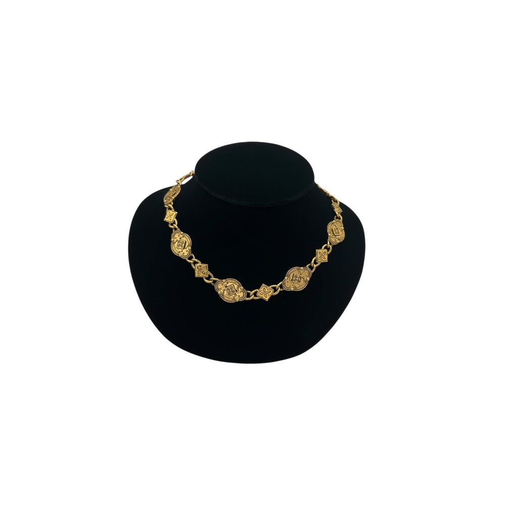 Necklaces & PendantsVintage Napier Gold Textured Linked Byzantium Style Statement Chain Necklace