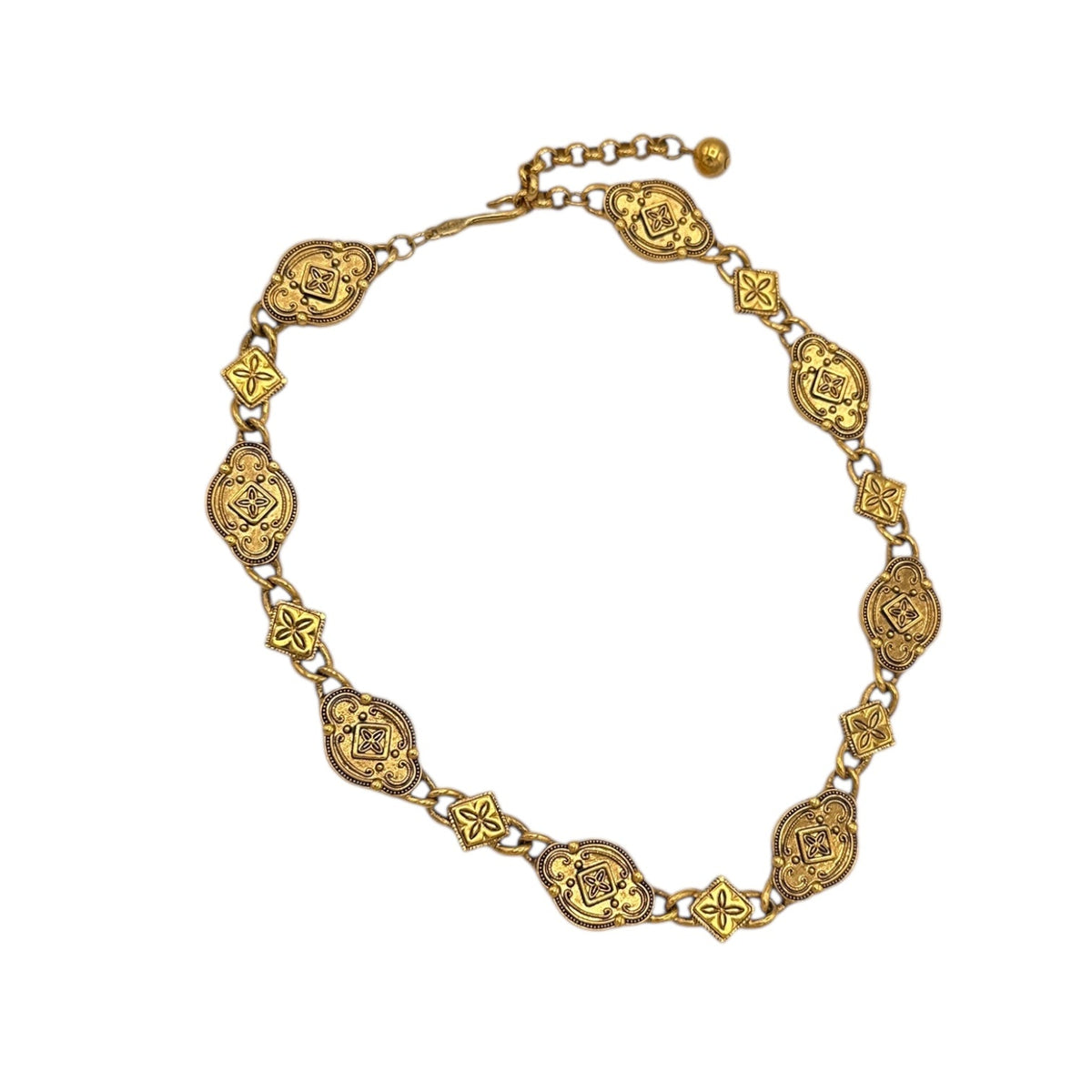 Necklaces & PendantsVintage Napier Gold Textured Linked Byzantium Style Statement Chain Necklace