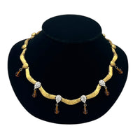 Necklaces & PendantsVintage Nolan Miller Scalloped Collar Necklace with Crystal and Glass Drops