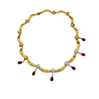 Necklaces & PendantsVintage Nolan Miller Scalloped Collar Necklace with Crystal and Glass Drops