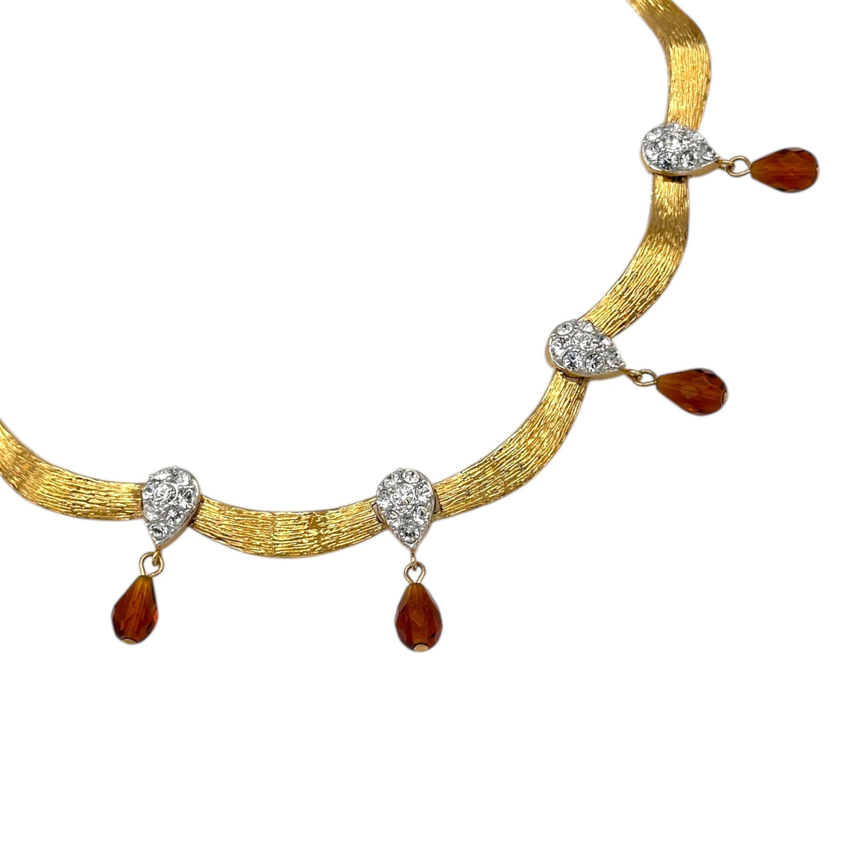 Necklaces & PendantsVintage Nolan Miller Scalloped Collar Necklace with Crystal and Glass Drops