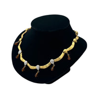 Necklaces & PendantsVintage Nolan Miller Scalloped Collar Necklace with Crystal and Glass Drops