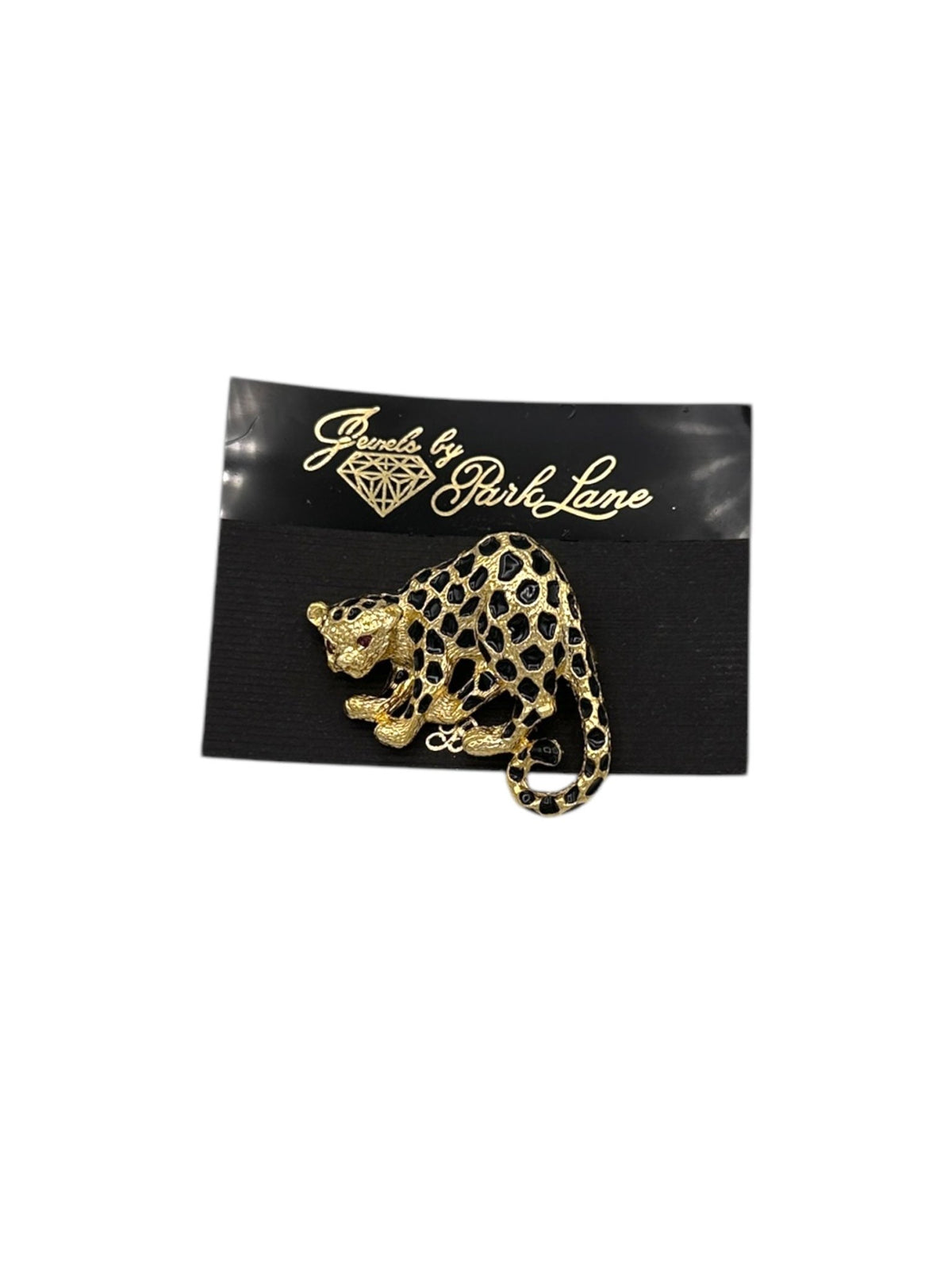 Vintage Park Lane Gold Enamel Leopard Brooch - 24 Wishes Vintage Jewelry