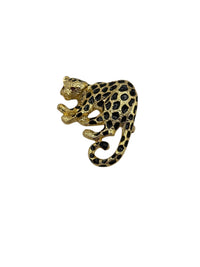 Vintage Park Lane Gold Enamel Leopard Brooch - 24 Wishes Vintage Jewelry