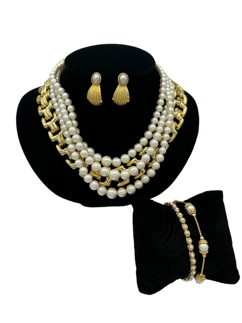 Vintage Pearls & Gold Chain Vintage Jewelry Curated Collection - 24 Wishes Vintage Jewelry