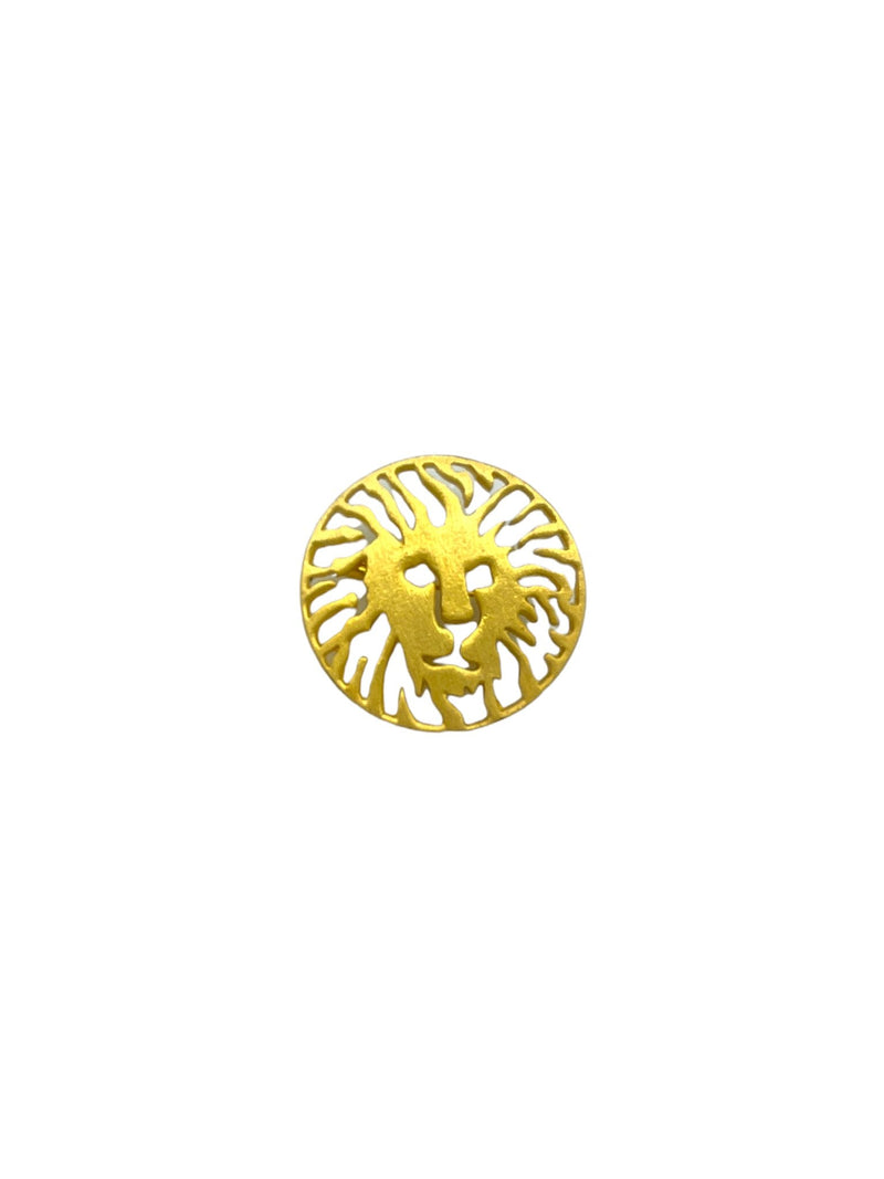 Vintage Petite Anne Klein Brush Gold Cutout Lion Logo Brooch - 24 Wishes Vintage Jewelry