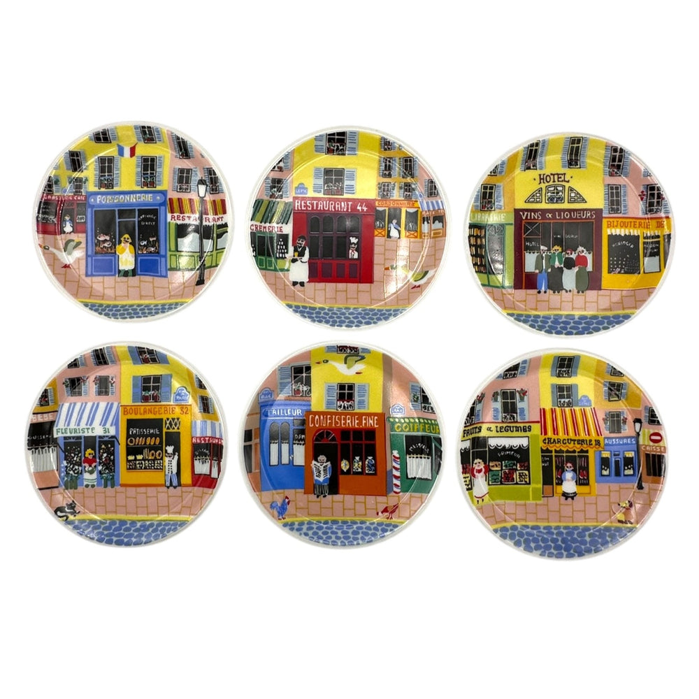 Vintage Philippe Deshoulieres Store Shops Lourioux France Coaster Set of 6 - 24 Wishes Vintage Jewelry