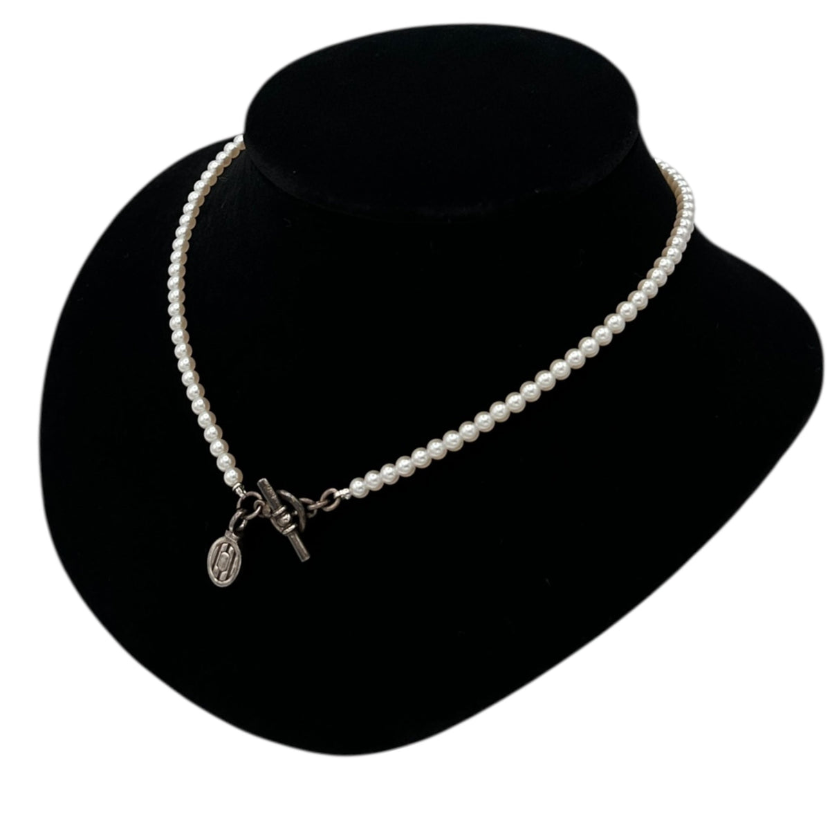 Necklaces & PendantsVintage Ralph Lauren Faux Pearl Necklace with Sterling Silver Toggle and Charm