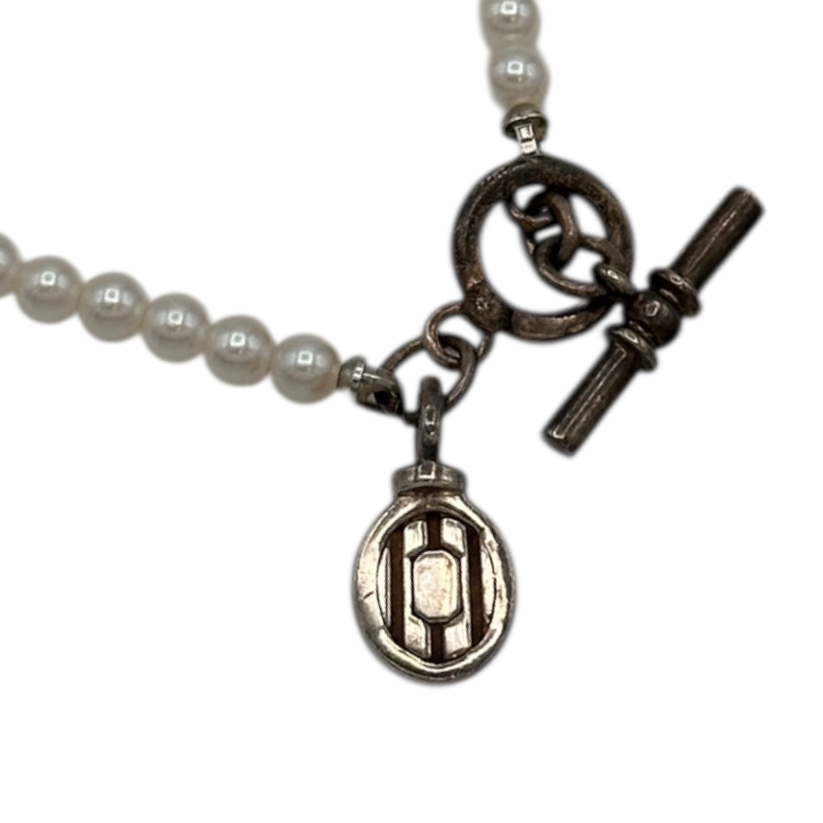 Necklaces & PendantsVintage Ralph Lauren Faux Pearl Necklace with Sterling Silver Toggle and Charm