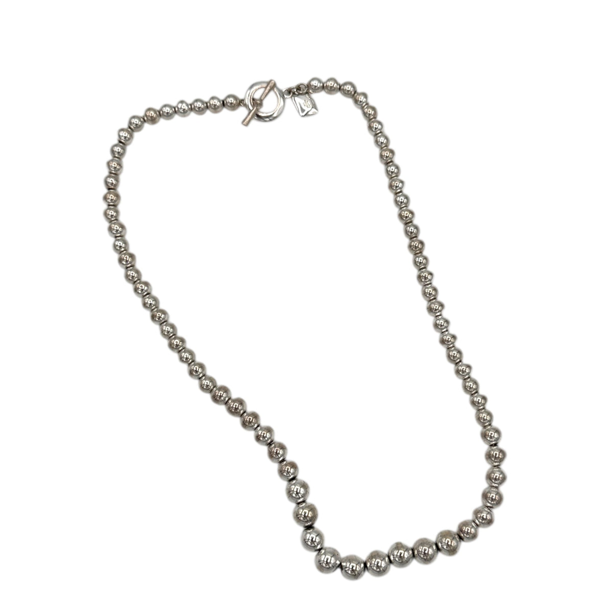Necklaces & PendantsVintage Ralph Lauren Silver Plated Graduated Bead Necklace with Toggle Closure