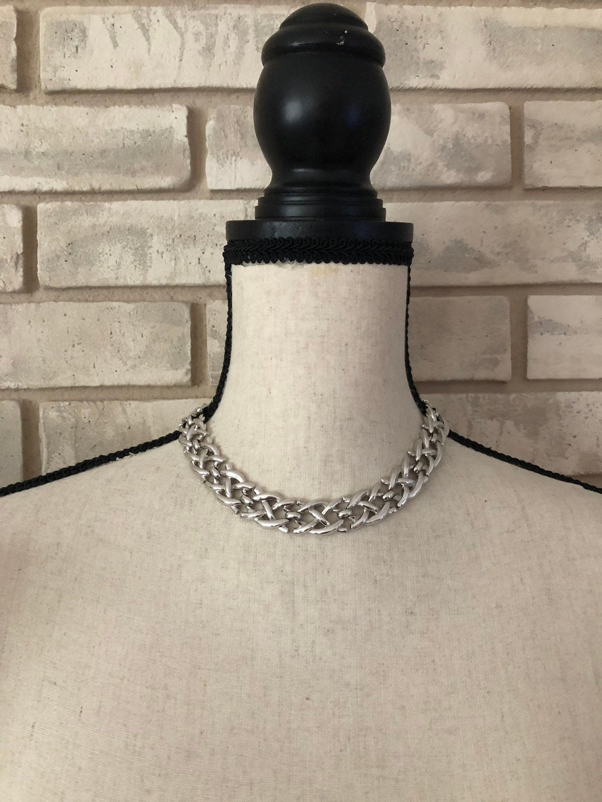 Vintage Silver Crown Trifari Weave Necklace - 24 Wishes Vintage Jewelry