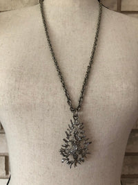 Vintage Silver Hobe Modernist Abstract Pendant - 24 Wishes Vintage Jewelry