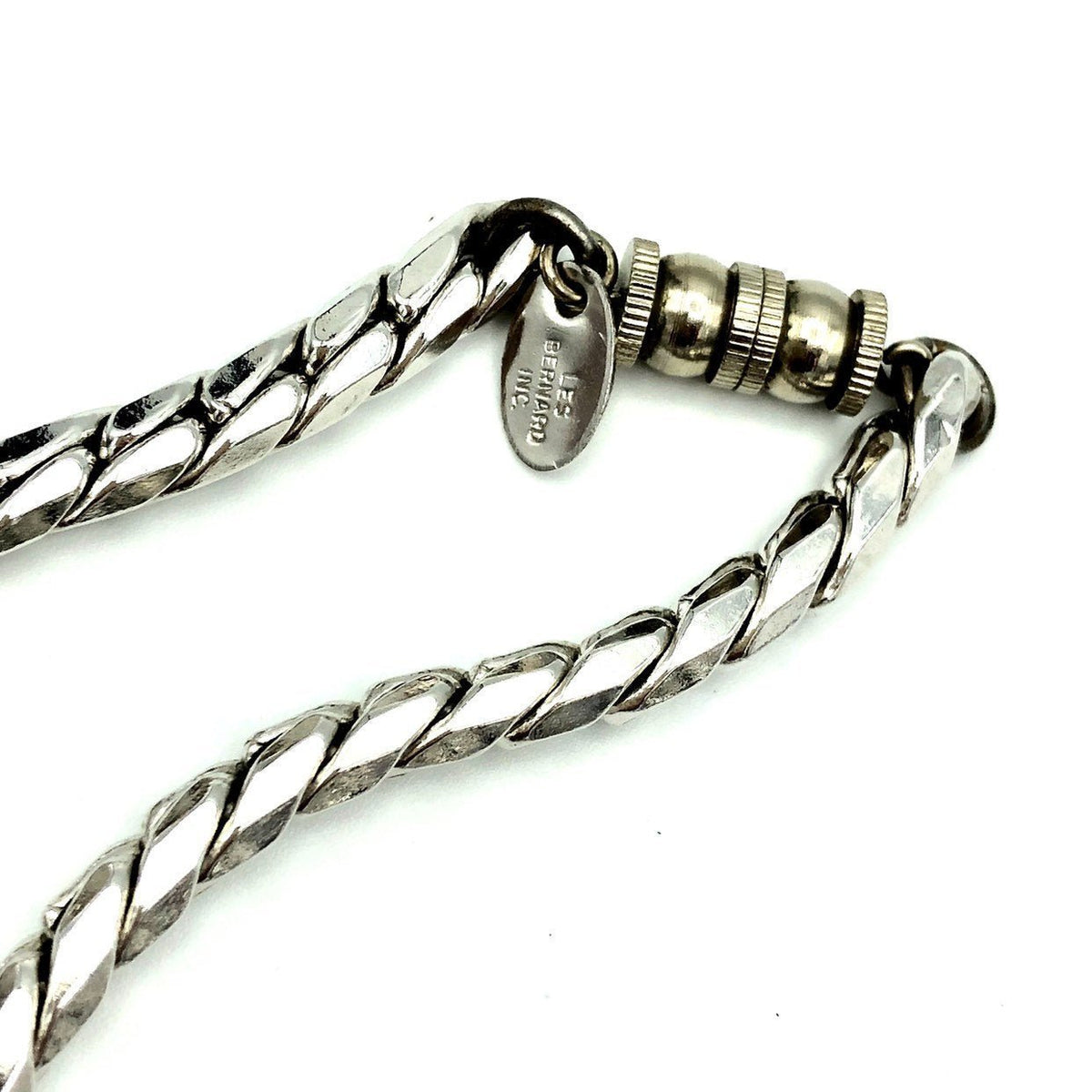 Vintage Silver Les Bernard Chunky Chain Layering Necklace - 24 Wishes Vintage Jewelry