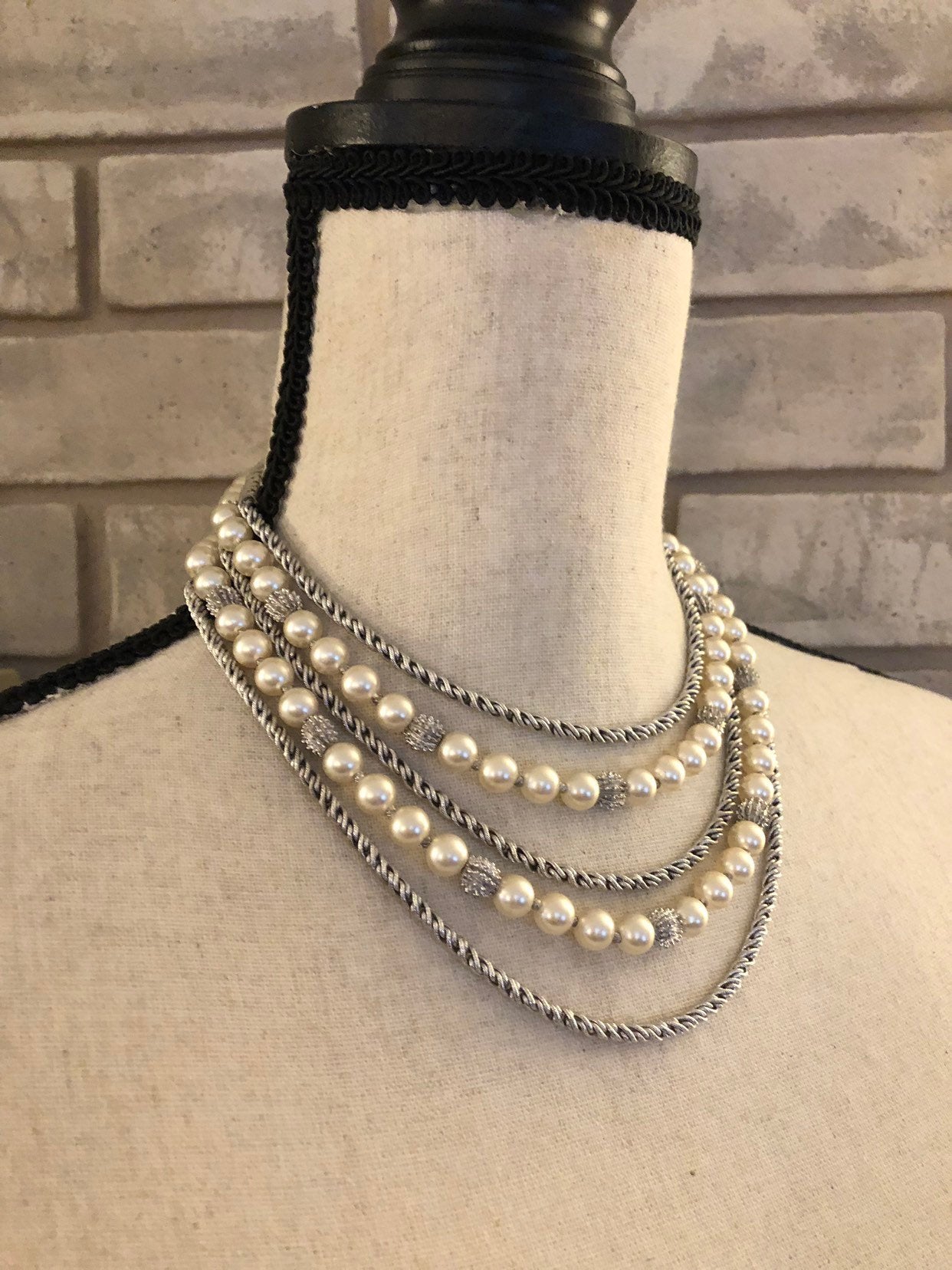 Vintage white 2024 zcech multi layered necklace