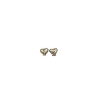 EarringsVintage Sterling Silver Puffy Heart Earrings with 14K Gold Swirl