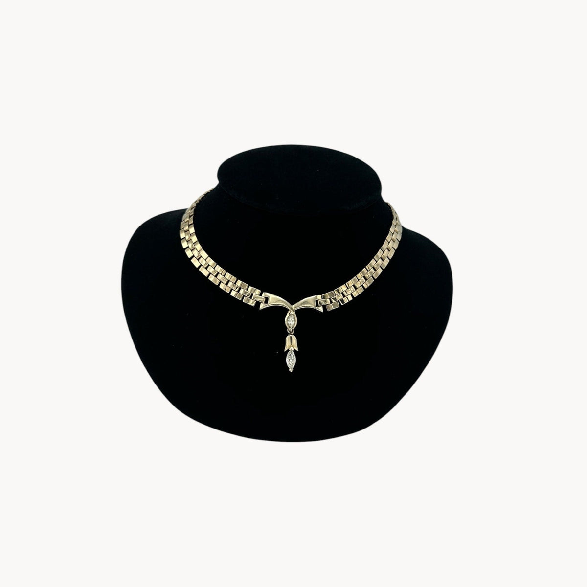 Necklaces & PendantsVintage TARA Clear Rhinestone Tulip Drop Pendant Necklace