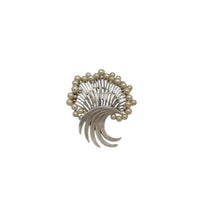 Brooches & PinsVintage Trifari 1960s Silver Plated Starburst Brooch with Faux Pearls