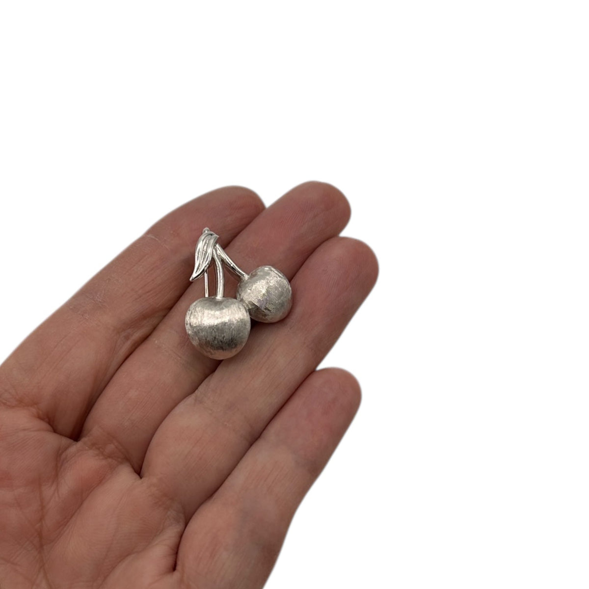 Brooches & PinsVintage Trifari Silver Plated Double Cherry Scatter Pin