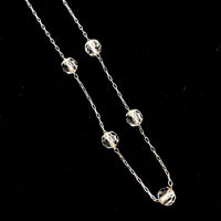 Vintage Van Dell Sterling Silver Art Deco Style Crystal Station Necklace - 24 Wishes Vintage Jewelry