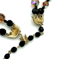 Vintage Vendome Black Crystal Bead Layered Necklace - 24 Wishes Vintage Jewelry