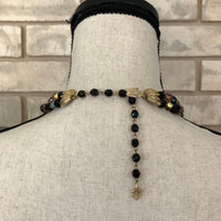 Vintage Vendome Black Crystal Bead Layered Necklace - 24 Wishes Vintage Jewelry