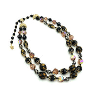 Vintage Vendome Black Crystal Bead Layered Necklace - 24 Wishes Vintage Jewelry