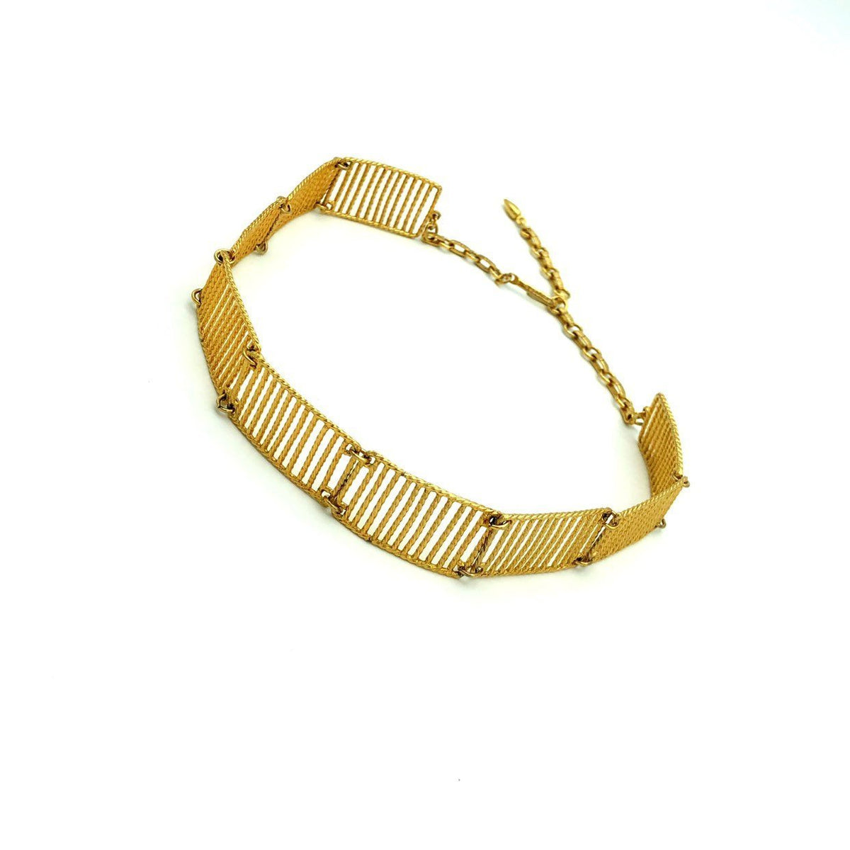 Vintage Vendome Gold Link Collar Necklace - 24 Wishes Vintage Jewelry