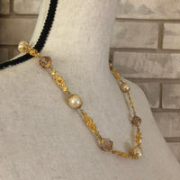 Vintage Vendome Gold Victorian Revival Pearl Necklace - 24 Wishes Vintage Jewelry