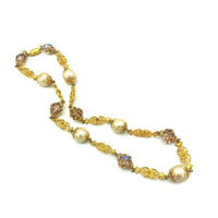 Vintage Vendome Gold Victorian Revival Pearl Necklace - 24 Wishes Vintage Jewelry