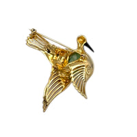 Brooches & PinsVintage Weiss Gold Plated Bird Brooch with Rhinestones