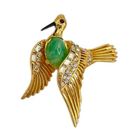 Brooches & PinsVintage Weiss Gold Plated Bird Brooch with Rhinestones