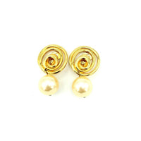 Vintage White Pearl Drop Swirl Earrings By Norma Jean - 24 Wishes Vintage Jewelry