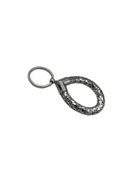 Vintage Whiting & Davis Silver Mesh Textured Tear Drop Shaped Key Chain Ring - 24 Wishes Vintage Jewelry