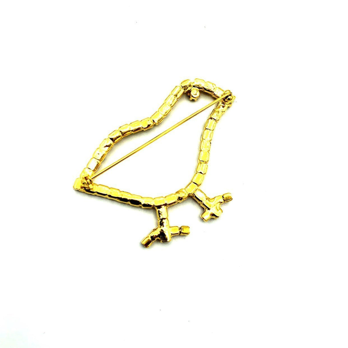 Vintage Yellow Rhinestone Chick Brooch - 24 Wishes Vintage Jewelry