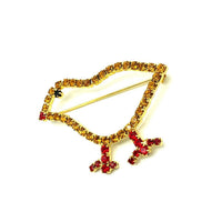 Vintage Yellow Rhinestone Chick Brooch - 24 Wishes Vintage Jewelry