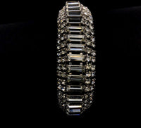Weiss Clear Rhinestone Statement Bracelet - 24 Wishes Vintage Jewelry