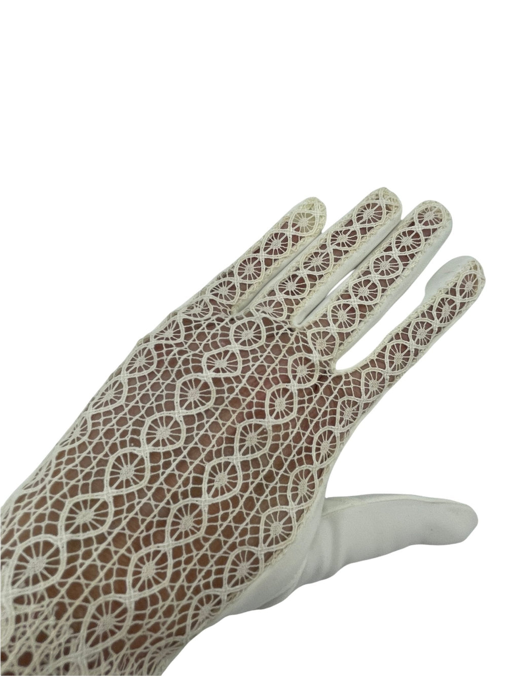 White Short Lace Vintage Gloves - 24 Wishes Vintage Jewelry
