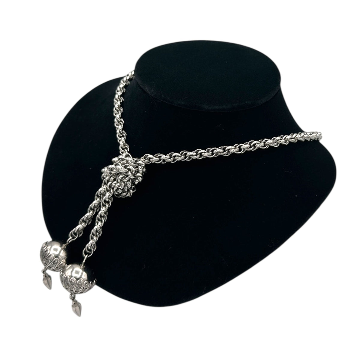 Necklaces & PendantsWhiting & Davis 1970s Silver Lariat Cable Chain Necklace