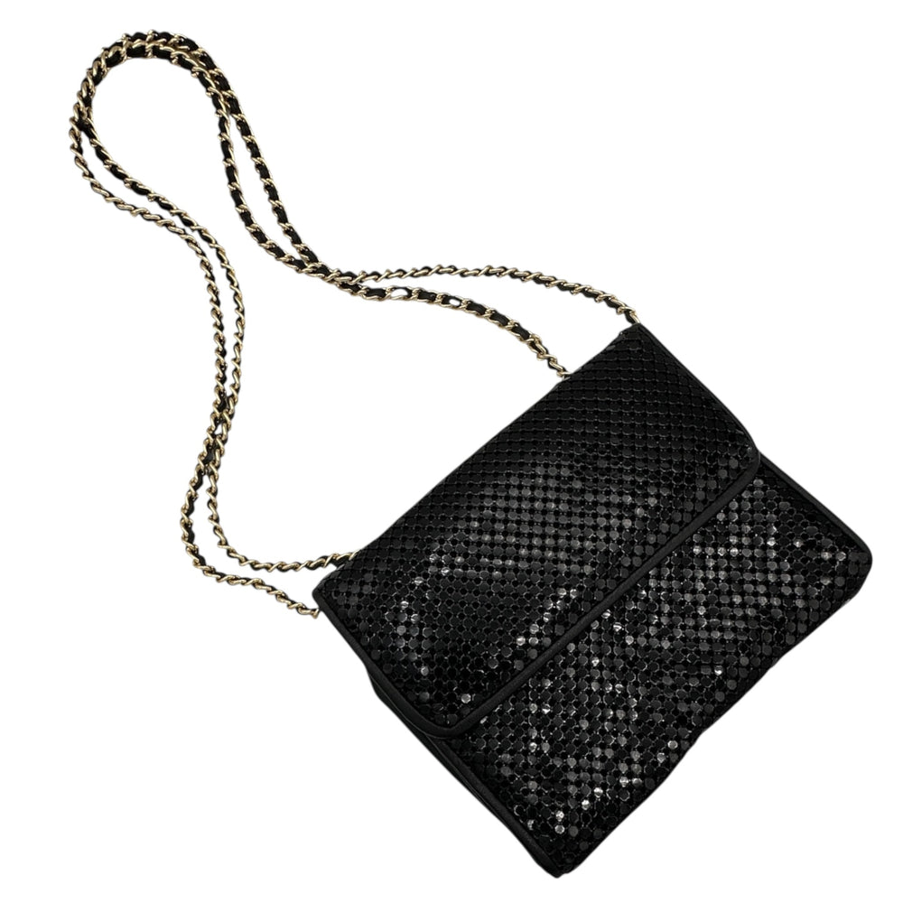 Whiting & Davis Black Mesh Shoulder Bag with Chain Strap Vintage Handbag Accessories 24 Wishes Vintage Jewelry