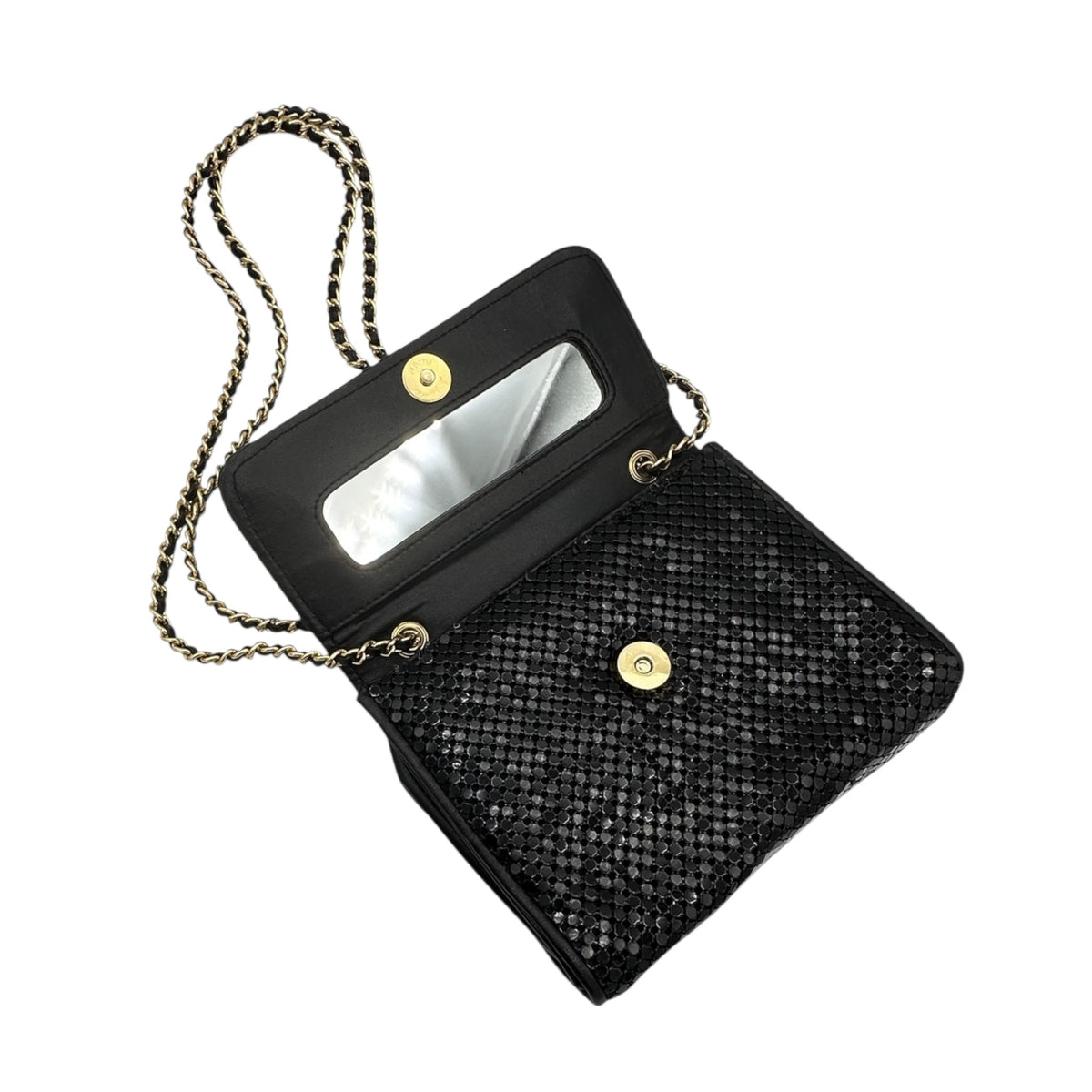 Whiting & Davis Black Mesh Shoulder Bag with Chain Strap Vintage Handbag Accessories 24 Wishes Vintage Jewelry