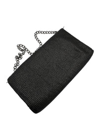 Whiting & Davis Matt Black Mess Clutch Shoulder Handbag - 24 Wishes Vintage Jewelry