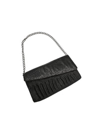 Whiting & Davis Matt Black Mess Clutch Shoulder Handbag - 24 Wishes Vintage Jewelry