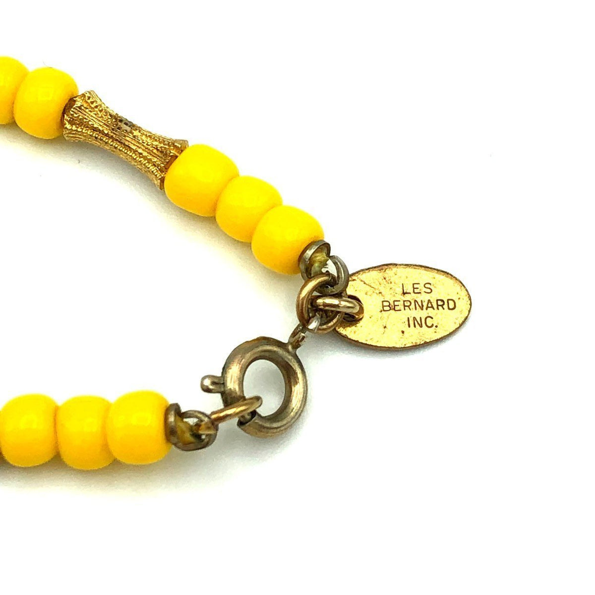 Yellow Beads Vintage Layering Necklace By Les Bernard - 24 Wishes Vintage Jewelry