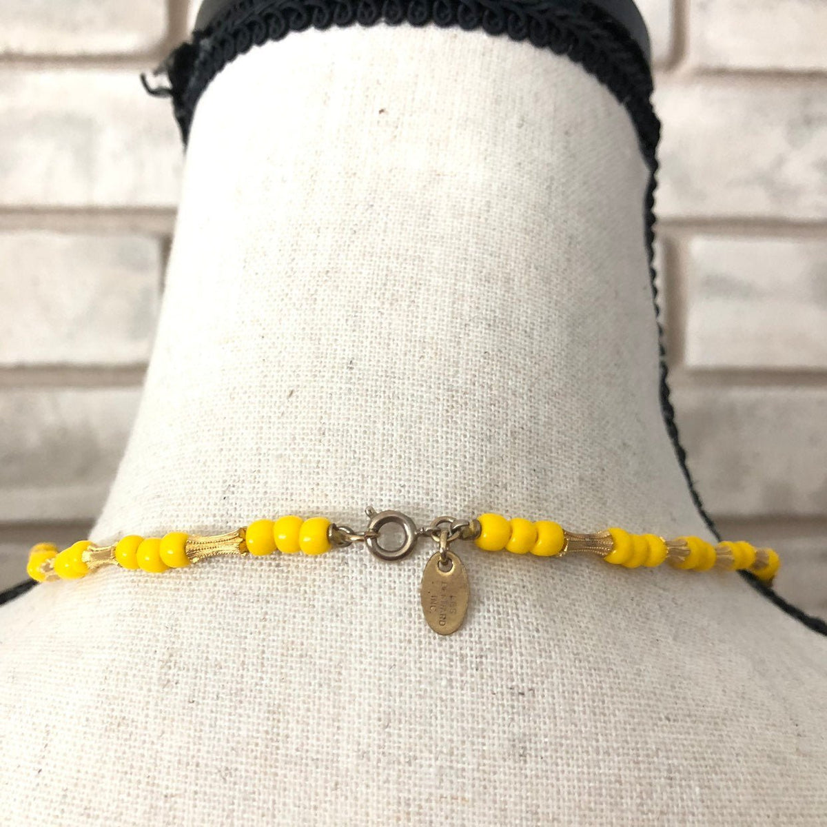 Yellow Beads Vintage Layering Necklace By Les Bernard - 24 Wishes Vintage Jewelry