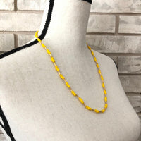 Yellow Beads Vintage Layering Necklace By Les Bernard - 24 Wishes Vintage Jewelry